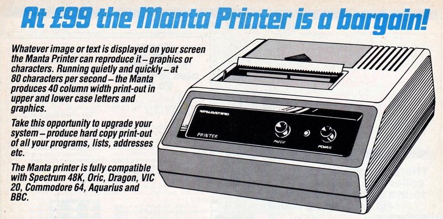 Manta Thermoprinter advert