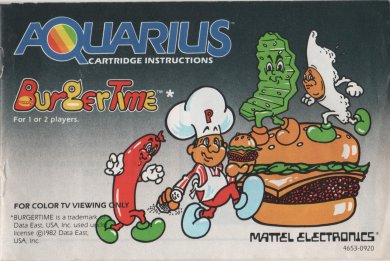Burgertime - Mattel Aquarius Game